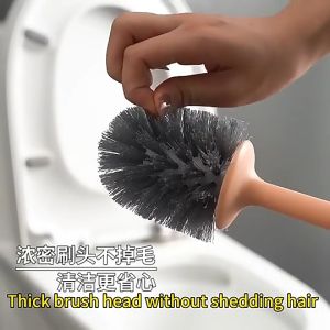 Cartoon Design Interest Toilet Plastic Handle Brush Washroom Brush Household Silica Gel Cleaning Brush - BR010