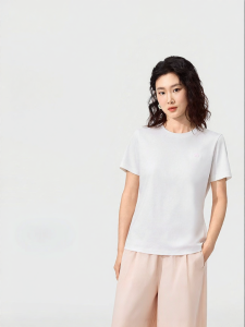 Purcotton | Ladies Short Sleeve Cool White T-shirt