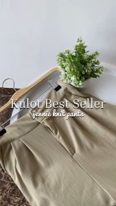 Jennie Knit Pants Celana Kulot Highwaist Knit Kancing Wanita