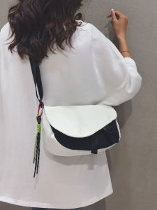 Japanese and Korean Ins Canvas Bag Female College Student Class Work Clothing Messenger Bag Hong Kong Style Parka Sports Easiest for Match Shoulder Bag