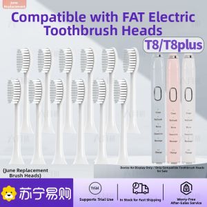 Initial June Compatible FAT Electric Toothbrush Heads T8/T8Plus/Y8 Universal Replacement Toothbrush Heads Deep Cleaning