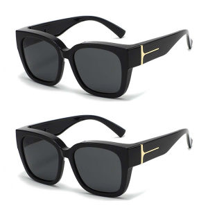 1/2PC Wraparound Fitover Glasses Wear Over Sunglasses for Men Women UV Protection Sun Glasses T04