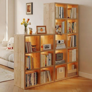 Display and Storage Bookshelf Solid Wood