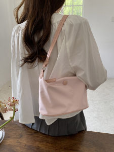 Homemade Baby Powder Nylon Cloth Underarm Bag Shoulder Satchel South Korea Ins Same Style Lightweight Simple Easiest for Match Dumpling Bag