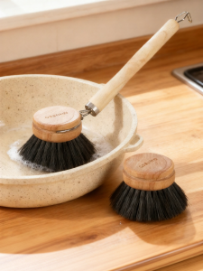 DINGQING | Natural Coconut Fiber Hard Bristle Long Handle Kitchen Scrub Brush