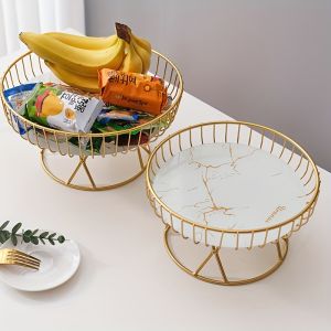 Light Luxury Fruit Plate Creative Living Room Home Fruit Basket Afternoon Tea Candy Dessert Stand Snack TrayParty Supplies