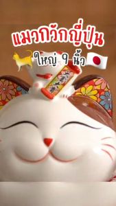 แมวกวักนำโชค ขนาด 9นิ้ว แมวกวักเรียกทรัพย์ มหามงคลมั่งคั่ง มหาโชค กวักโชคลาภเงินทองไหลมาเทมา