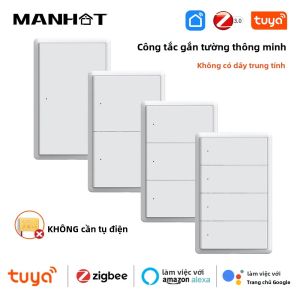Công Tắc Đèn Thông Minh Tuya Zigbee Kiểu Nhấn Điều Khiển Bằng Giọng Nói Tương Thích Với Alexa Và Google Home Không Cần Tụ Điện Hoặc Dây Trung Tính