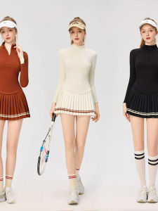CJLINDF | Slimming High Collar Zip Long Sleeve Yoga Set with Pockets Spring and Summer