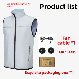 Mens Summer Air Conditioning Vest Cooling Fan Workwear Welder Labor Protection Heatstroke Prevention Vest Construction Site Sunscreen