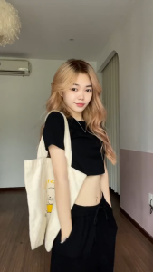 Áo croptop ôm body cổ tròn basic cotton dày – Cloudy Pink
