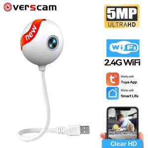 5MP Portable USB Plug Smart Baby Monitor with Night Vision Two-Way Audio Wireless Home Security Camera for Baby Toddler Tuya App