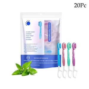 Five-in-one bursting bead Disposable Cleaning Toothbrush Includes Mouthwash Portable Travel Toothbrush With Dental Floss