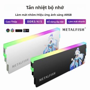 METALFISH DRAM Tản Nhiệt 5V-3PIN ARGB Nhôm Làm Mát Áo Cho DDR3 DDR4 DDR5 Mô Đun Bộ Nhớ Máy Tính Để Bàn Máy Tính PC