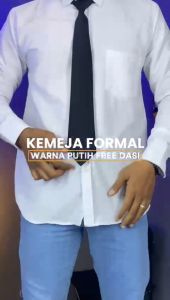 Kemeja Putih Polos Pria Dewasa Hem Lengan Panjang Atasan Formal Kasual Reguler Fit