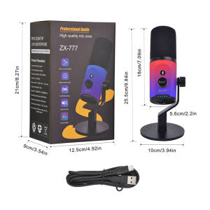 IRIN | IRIN ZX-777 Dynamic Microphone RGB XLR USB Dual Mode Mic Touch Mute for Live Streaming Gaming Recording 0 Latency Monitoring