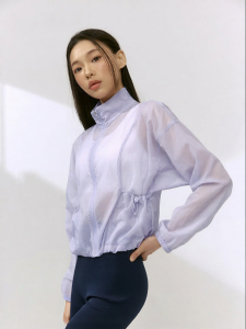 Lightweight Stand-up Collar Drawstring Pocket Jacket
