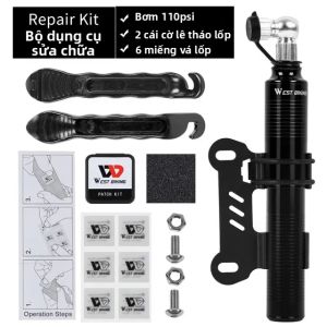 West Biking | WEST BIKING Máy Bơm Hơi Lốp Xe Đạp Mini Vòi Phun Nhôm Nhẹ Cho Van Presta & Schrader Phụ Kiện Xe Đạp Ngoài Trời
