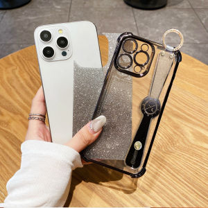 YBD Flash Pink Wristband Phone Case for infinix Smart 10 Smart 9 X6532 Hot 50i X6531 X6531B Luxury New Gradient Color