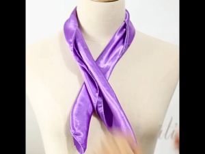 Women Silk Feeling Scarf 60*60cm Solid Color Square Satin Scarf Neck Head Bandana