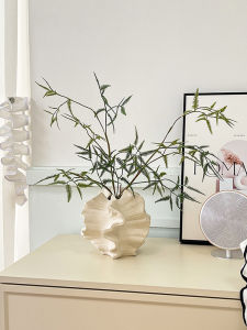 Modern Minimalist Ceramic Flower Vase Decorative Piece Living Room Entrance Airbnb Sample Room Desktop Artistic Flower Holder