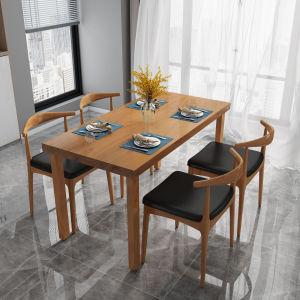 Retro Simple Home Use Solid Wood Dining Table And Chair Combination Coffee Table Restaurant And Restaurant Table Long Table