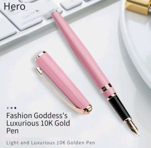 HERO | Bút Máy Mạ Vàng 10K Hero Dành Cho Nữ Dụng Cụ Viết Cao Cấp Sang Trọng Với Hộp Quà Tinh Tế Thích Hợp Làm Quà Tặng Doanh Nghiệp Văn Phòng Quà Tặng Nghệ Thuật.