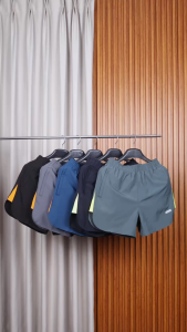 Quần Short Thể Thao Running MENTORIS Vải Gió Cao Cấp Thoải Mái Phối Màu Thể Thao MASA25S001