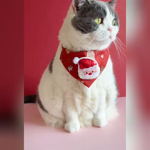 Cute Christmas Triangle Scarf Bib Pet Bandana Collar for Cats Dogs Accessories Dog Neck Ring Reindeer Santa Claus Festive Pet Accessory