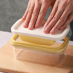 Rectangular Butter Dish With Cutter Temperature Resistant Cuttable Design Butter Container Kitchen Utensils Baking Tools
