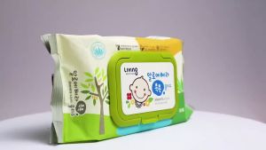 [Nội địa Hàn] Combo 2 Khăn giấy ướt Hàn Quốc LIVING CHOK CHOK nha đam không cồn - túi 80 tờ