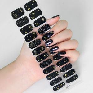 Black Heart Cool Girl Half-Baked Soft Gel Nail Art Stickers UV Gel Nail Tips Wearable Nail Art Decals Any Skin Type