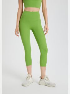 กางเกงโยคะเอวสูงไร้สาย กางเกงออกกำลังกายสำหรับวิ่ง กางเกงขายาวสามส่วน ระบายอากาศได้ดี ผ้าไนลอน กางเกงขายาวสำหรับผู้หญิง