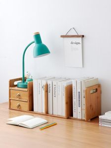 Simple Desktop Bookshelf Multi-layer Bamboo Storage Rack for Office And Home Use Small Tabletop Book Stand Student Dormitory Organizer