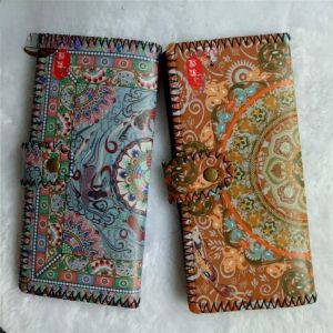 Dunhuang Murals Long Wallet PU Leather Handbag Ethnic Style Printed Craft Womens Multi-functional Wallet Tour Souvenir