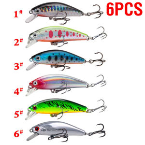 6pcs 8.1cm/6.7g Hard Bait Bass Wobblers Lures Sinking Artificial Minnow Fishing Lure