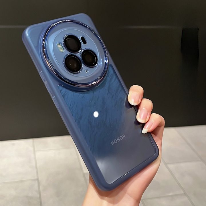 Trường Hợp Honor Magic 6 Pro Magic6Pro Magic6 Pro Ma Thuật vỏ điện thoại Với vỏ bảo vệ camera màu tím màu trắng đen xanh dương Rõ Ràng Sang Trọng Thiết Kế Mới Bìa Vỏ Cho Cậu Bé Người Đàn Ông Cô Gái Phụ Nữ