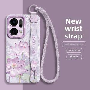GGUU | Silicone Oppo Reno14 Phone Case with Wristlet and Lanyard for Women