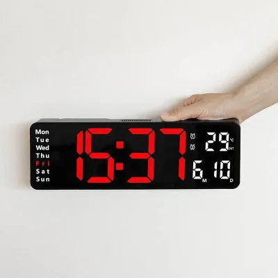 Jam Digital LED Besar Kalender Alarm Clock Weker Timer Countdown Smart Watch Pakai Remot 6629
