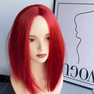 Mid-length Straight Hair Lady's Fashionable Shoulder-length Hair Wig without Bangs Natural Multi-color