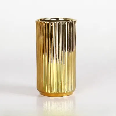 Nordic Gold Plated Ceramic Large Flower Vase Creative Ins Style Decorative Living Room Coffee Table Decoration Home Accessories