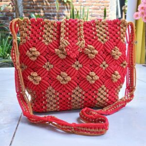 Tas Rajut Tali Kur Besar Tali Panjang Model Terbaru Sling bag Talikur Motif Bunga Melati Tas Rajut Wanita Model Kekinian