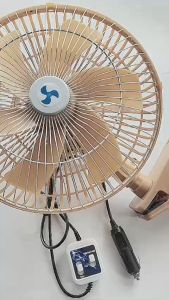 Quạt Kẹp Trên Xe Ô Tô 12V và 24V Cánh nhựa Màu vàng 27cm