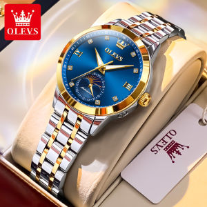 OLEVS 7041 Women Fashion Mechanical Watch Gift Stainless Steel Watchband Round-dial Wristwatch Luminous