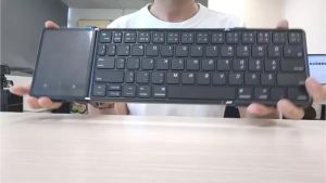 JOMAA | JOMAA Rechargeable Foldable Bluetooth Keyboard with Numeric Keypad Wireless Folding Keyboard for Tablet Laptop Phone
