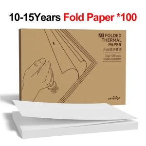PeriPage 100 Pages Folded A4 Thermal Printer Paper for Long-lasting 8.5 x 11 Inch for A40 Printer PocketJet HPRT MT800 MT800Q
