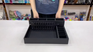 Barber Clippers Hairdressing Tool Holder Leather Compartments Tray #BF181