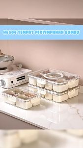Gratis Ongkir -  Tempat Penyimpanan Bumbu / Tempat Penyimpanan Dengan Sekat / Dispenser Kotak Food Grade / Kotak Penyimpanan Tertutup