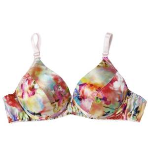 Summer Bra 100% Silk Intimates Wireless Double-Sided Mulberry Silk Plaid Breathable Traceless Thin AB Cup