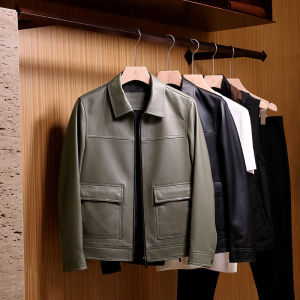 [Dy2108015] Luxury Selection Limited Turkish Sheep Leather Men Genuine Leather Clothes Lapel Jacket